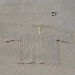 Kids Cream Sprinkle Knit Sweater Top - Cream